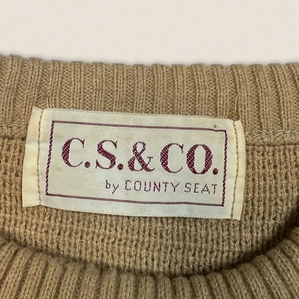 Vintage Diamond grandpa Sweater Acrylic Size Medium County Seat